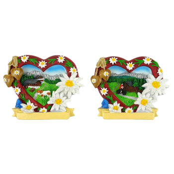 Magnet Sommer Herz Edelweiss 2fach
